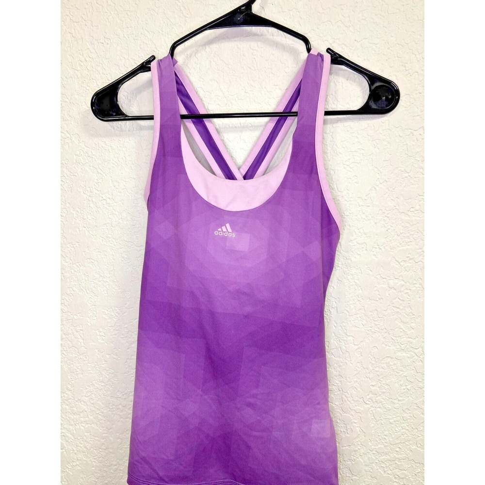 Adidas Clima Lite Activewear Halter Tank Top Womens S Purple Sleeveless Pullover